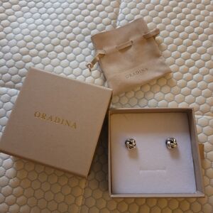 Oradina Knot Stud Earrings - Sterling Silver